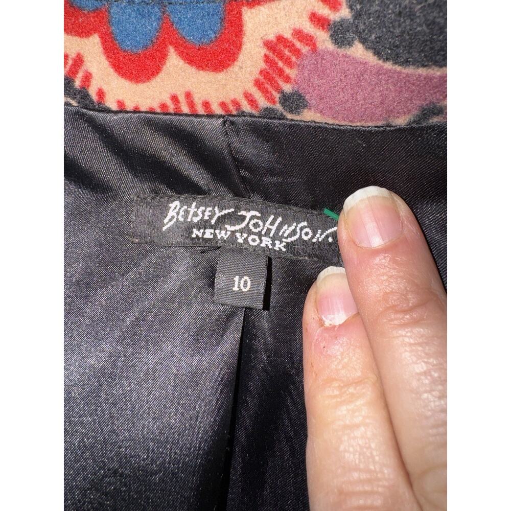 Betsey Johnson Vintage Velour Trench Coat Size 10 Y2K Black Label - Picture 11 of 12